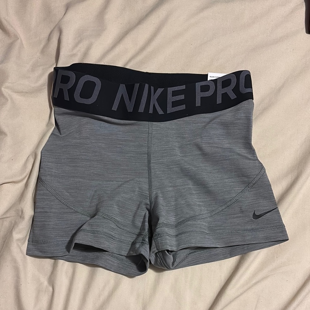 Grey Nike Pro Spandex Shorts
